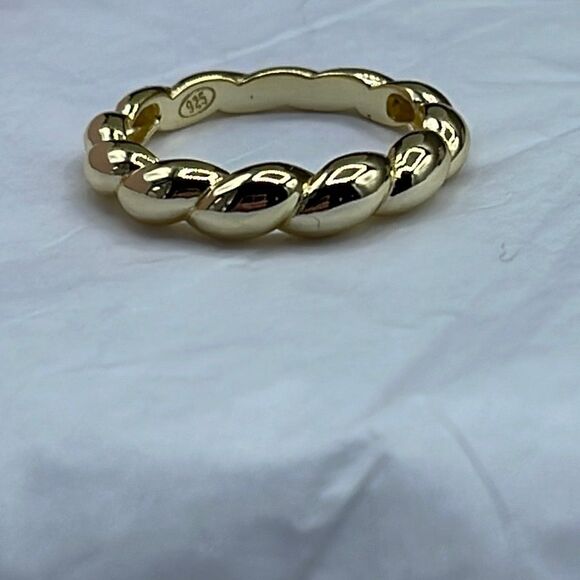 Twisted rope look 14K GP sterling silver ring. New. - Picture 2 of 8